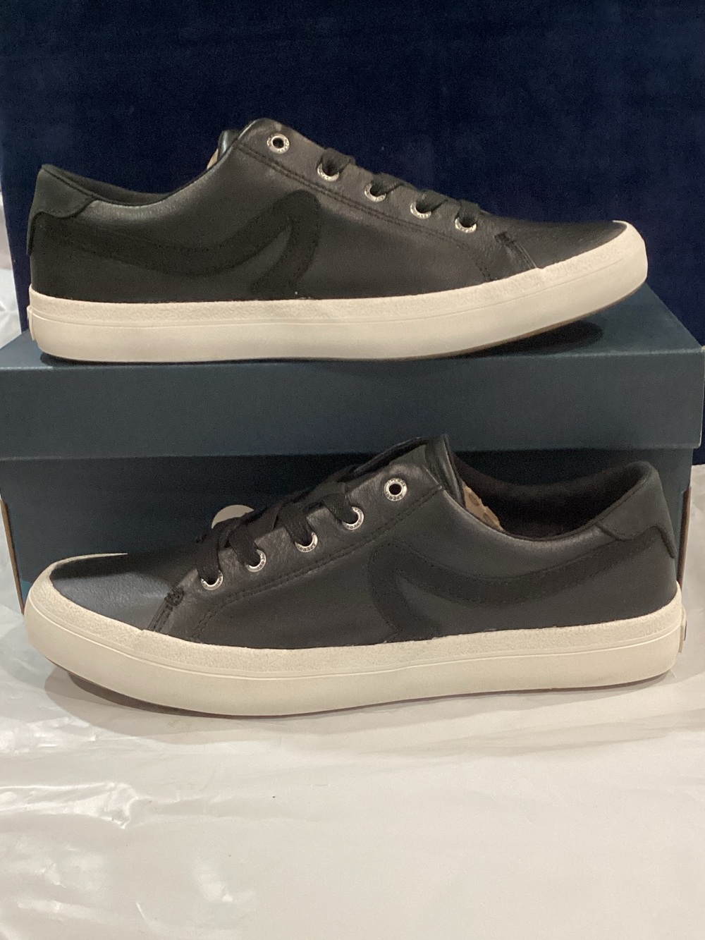Sperry Sandy LTT Leather Sneakers Women’s 8 Black White NWT